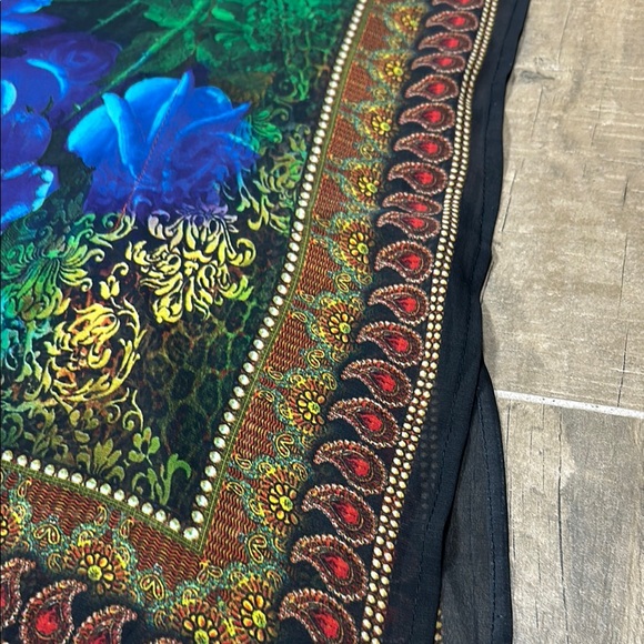 Boho Caftan Tunic – Faux Necklace Print w/ Rhinestones – One Size - Picture 11 of 16